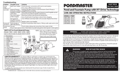 Pond and Fountain Pump with HY-Drive Technology