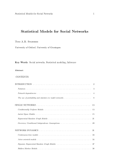 Statistical Models for Social Networks