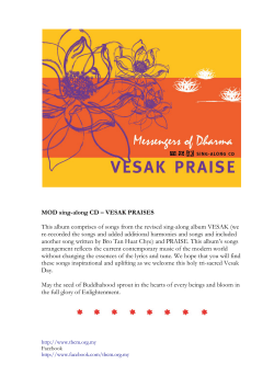 MOD sing-along series 1 &ndash; Wesak - Theravada Buddhist Council of