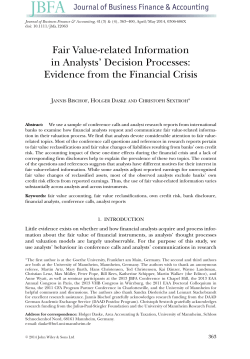Fair Valuerelated Information in Analysts Decision Processes
