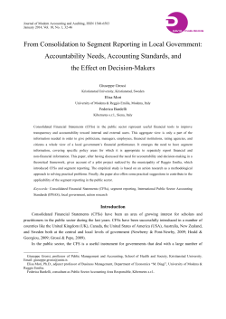 From Consolidation to Segment Reporting in Local Government