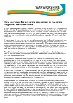 How to prepare for my carers assessment or my carers supported