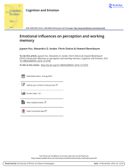 Emotional influences on perception and working memory