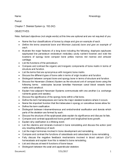Name: Kinesiology Period: Chapter 7: Skeletal System (p. 192