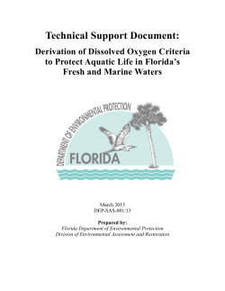 Technical Support Document for the Derivation of Dissolved Oxygen