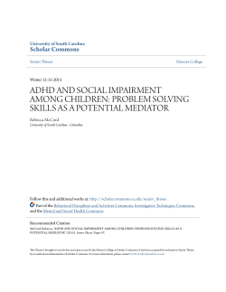 adhd and social impairment among children: problem solving skills