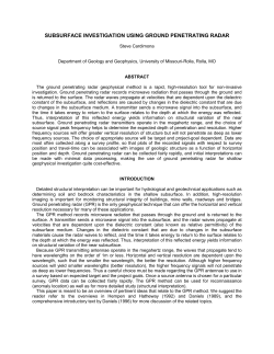 subsurface investigation using ground penetrating radar