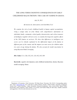 The Long-Term Cognitive Consequences of Early Childhood