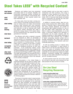 Steel Takes LEED&reg; with Recycled Content