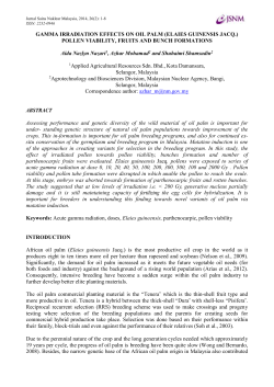 GAMMA IRRADIATION EFFECTS ON OIL PALM (ELAIES