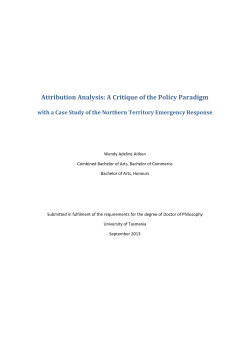 Attribution Analysis: A critique of the policy paradigm
