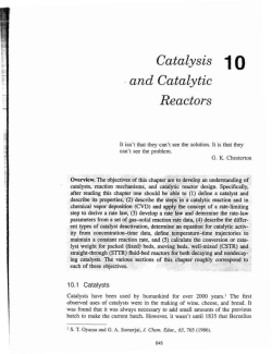 and Catalytic Reactors