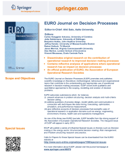 EURO Journal on Decision Processes