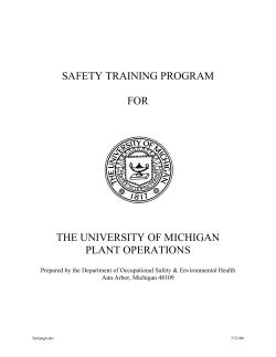 safety training program for the university of michigan plant operations