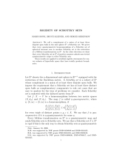 RIGIDITY OF SCHOTTKY SETS 1. Introduction Let Sn denote the n