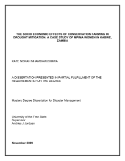 The Socio Economic Effects of Conservation Farming in Drought