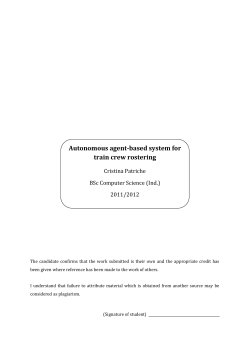 Autonomous agent-based system for train crew rostering