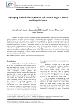 Identifying Basketball Performance Indicators in Regular Season