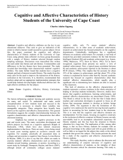 Cognitive and Affective Characteristics of History