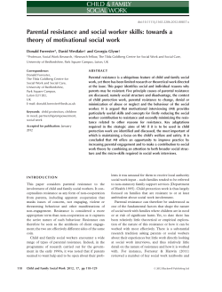 Parental resistance and social worker skills: towards a theory of