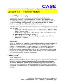 Lesson 1.1 Teacher Notes