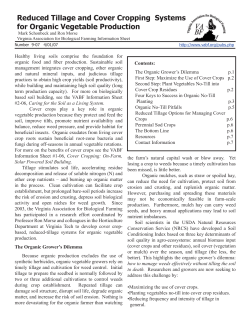 Reduced Tillage and Cover Cropping Systems for Organic