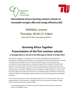 SEER4ALL Lecture Thursday, 20.04.17, 6-8pm - ZEWK