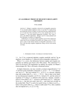 AN ALGEBRAIC PROOF OF DELIGNE`S REGULARITY CRITERION