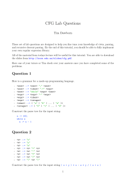 CFG Lab Questions