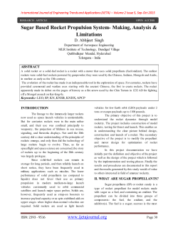 Sugar Based Rocket Propulsion System- Making, Analysis