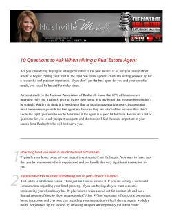 10 Questions to Ask When Hiring a Real Estate Agent