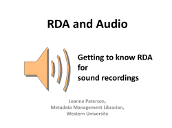 RDA and Audio