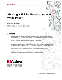 Abusing XSLT for Practical Attacks White Paper