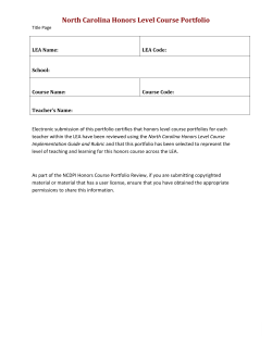 Honors Portfolio Template