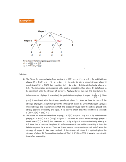 Solution 1) The Player 2`s expected value from playing L` is 1 1 2