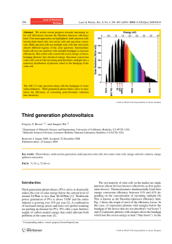 Third generation photovoltaics