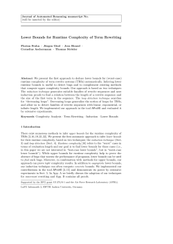 Lower Bounds for Runtime Complexity of Term - RWTH