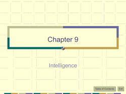 Chapter 11: Intelligence