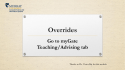 Overrides via myGate - Murray State University