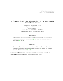 A Common Fixed Point Theorem for Pairs of Mappings in