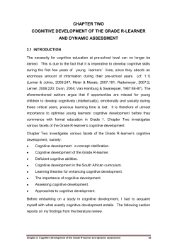 chapter two cognitive development of the grade r - NWU