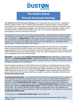 The Duston School Prevent Awareness Strategy