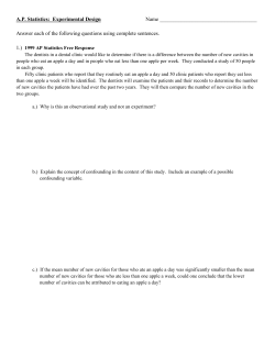 A.P. Statistics: Experimental Design Name Answer each of the