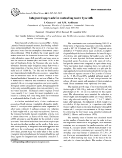 Integrated approach for controlling water hyacinth