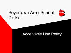 AUP - Boyertown Area School District