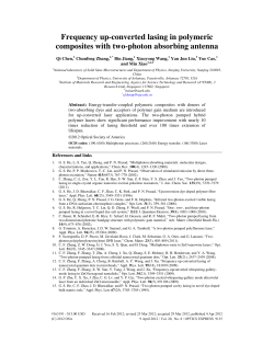Frequency up-converted lasing in polymeric composites with two