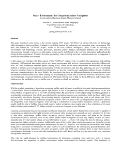 Smart Environment for Ubiquitous Indoor Navigation Georg Gartner