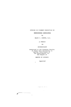 STUDIES ON PIGMENT PRODUCTION BY PSEUDOMONAS