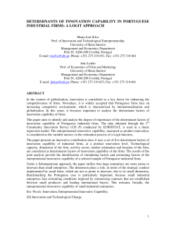 determinants of innovation capability in portuguese industrial firms