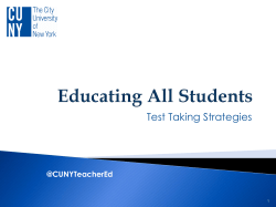 EAS Test Taking Strategies